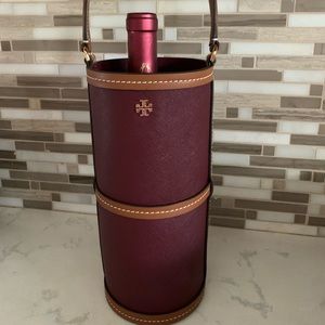Tory Burch Emerson Wine Tote in Claret Leather (Burgundy).